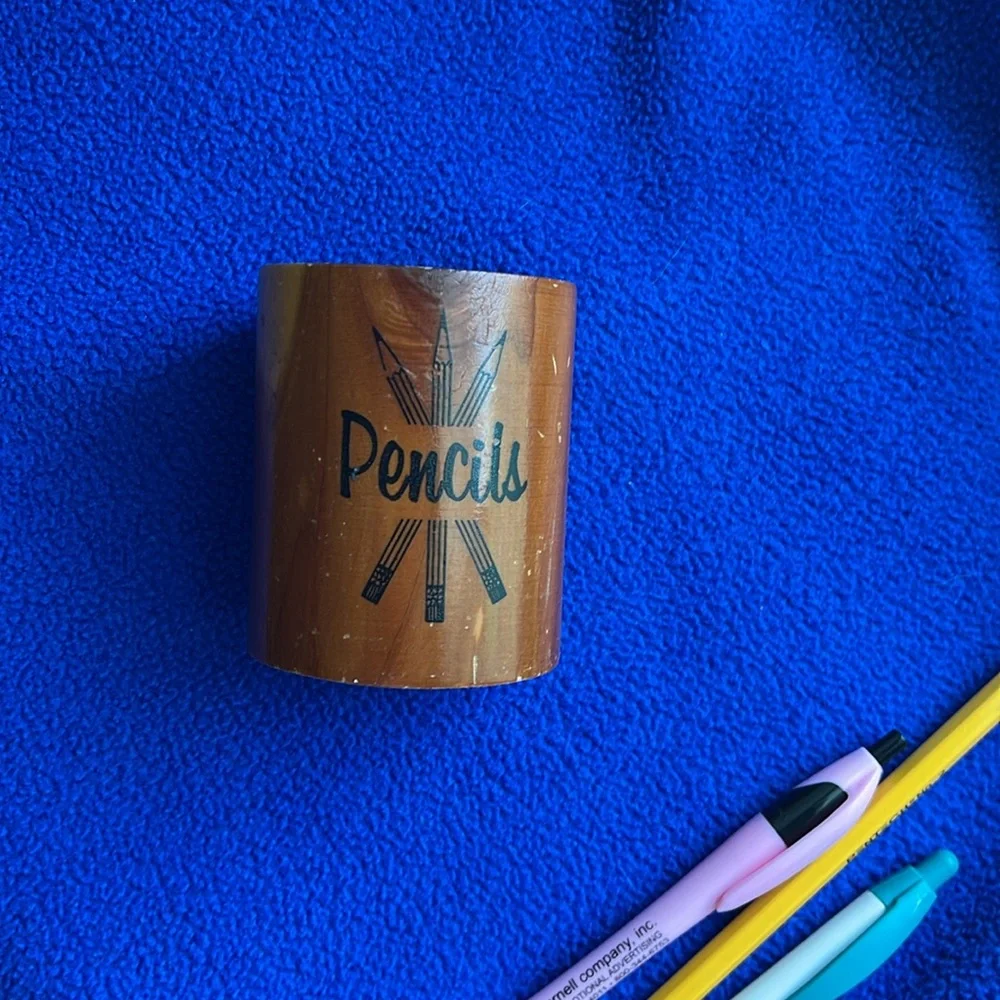 Vintage Wooden Pencil Holder